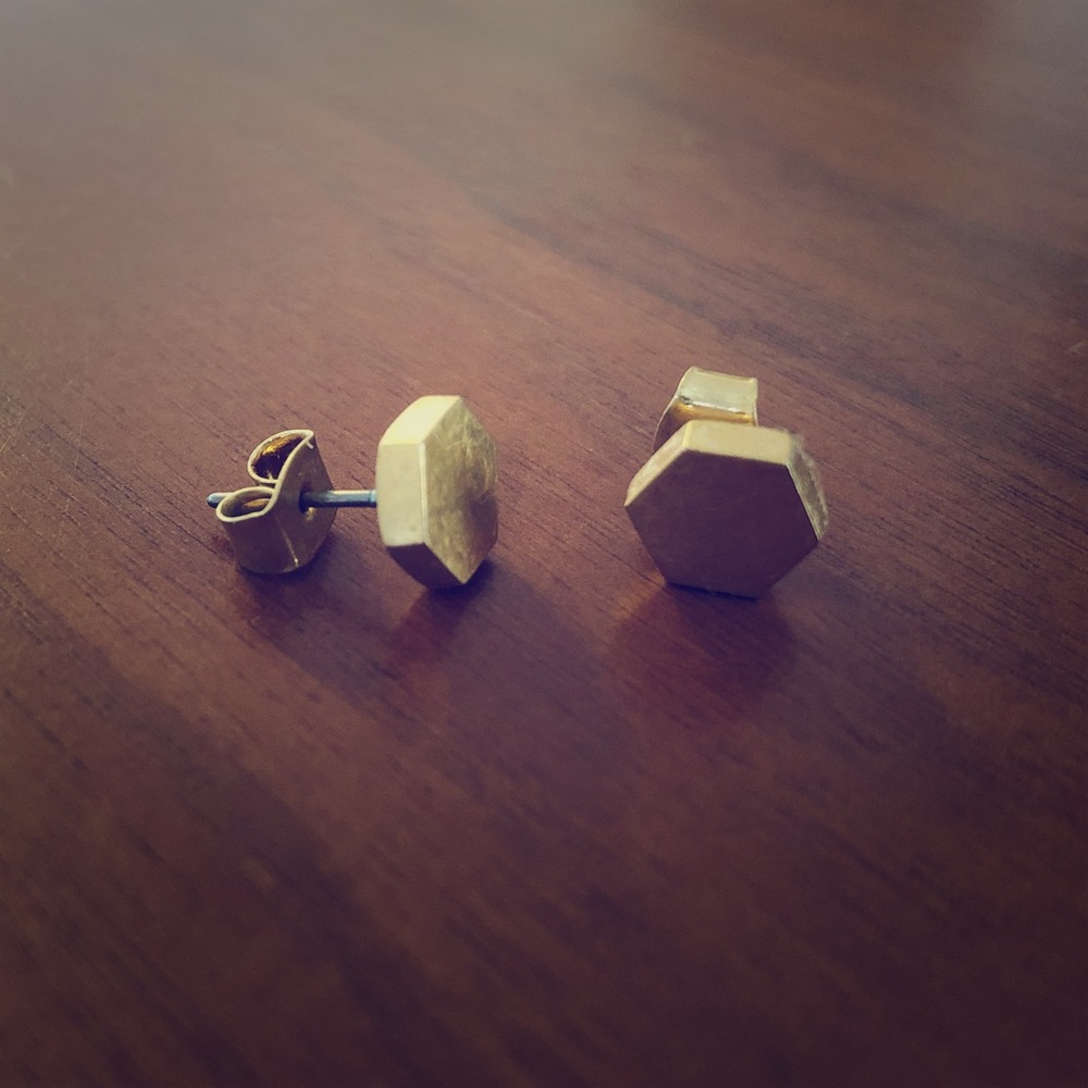 Madewell Hexagon Shape Study Earrings (Studs)